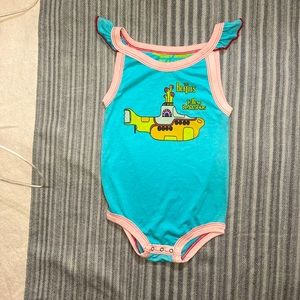 Beatles Yellow Submarine little girls bright blue onesie by rowdy Sprout